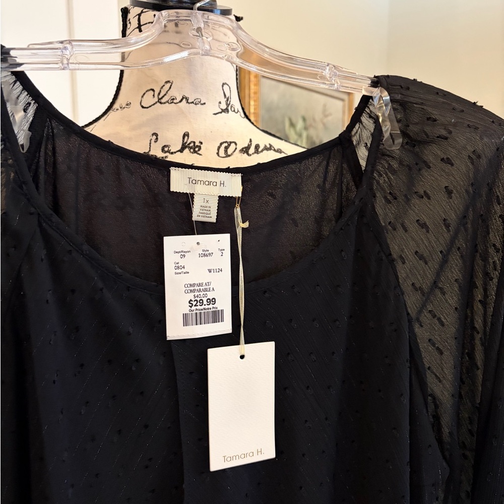 🔸 Stylish Black Sheer Blouse - Picture 2 of 4
